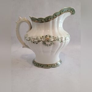 Antique 1890s Wedgwood & Co Pitcher in RARE Green Pattern